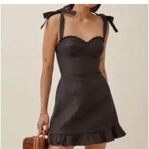 Reformation Desiree black linen sundress size 4